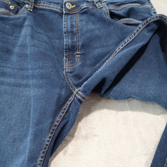 Kenneth Cole Jeans Men 36x30 Slim Fit Whiskering Dark Wash Stretch Preppy City - Picture 6 of 14